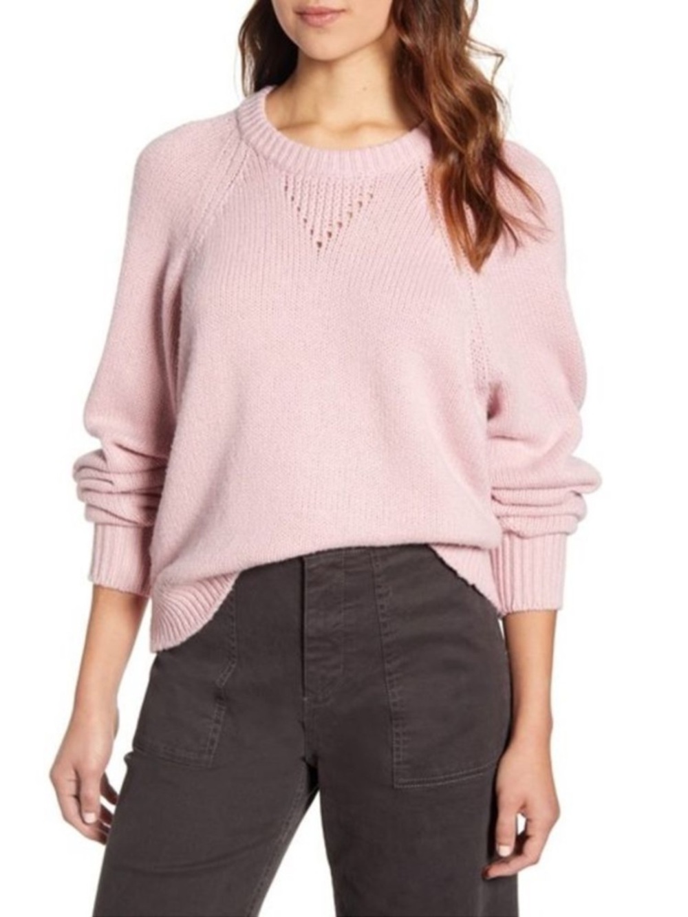 New Lou & Grey Sweater Pink Crew Neck Size Small